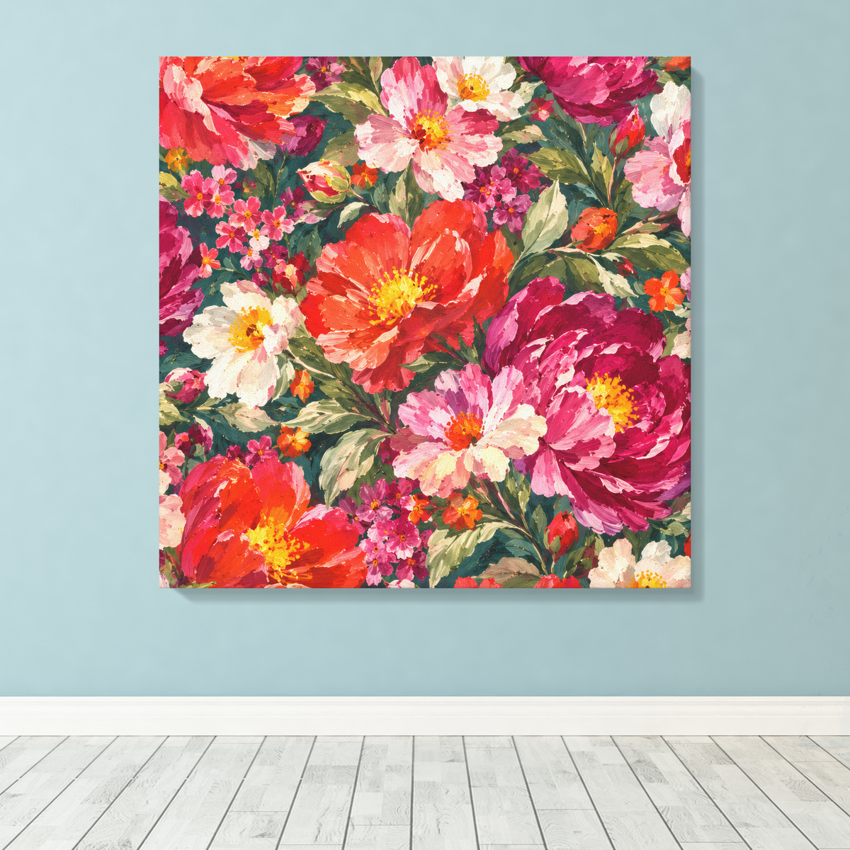 Colorful Floral Canvas Wall Art | Flower Garden by Nicky Bourke