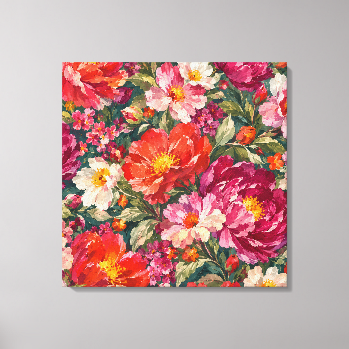 Colorful Floral Canvas Wall Art | Flower Garden by Nicky Bourke