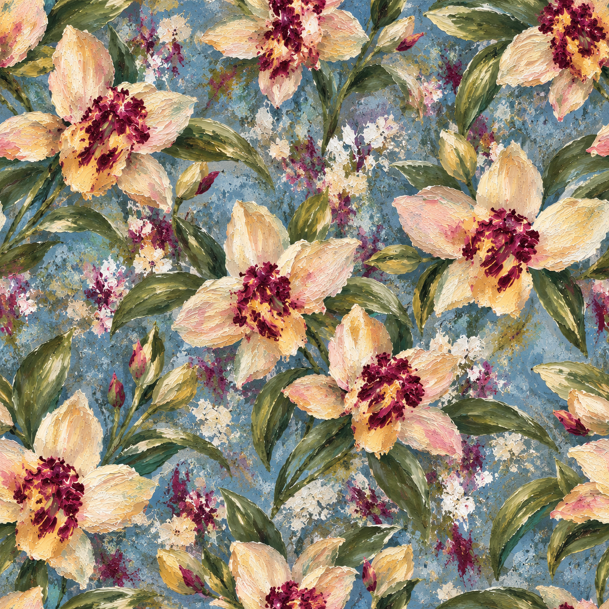 Elegant Orchid Floral Tea Towel | Cottage Kitchen Decor
